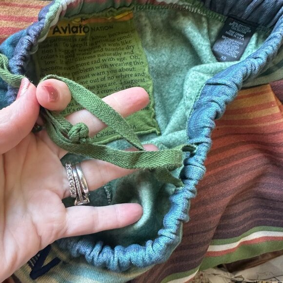 Aviator Nation Serape Bolt Stitch Sweatpants Womens Size XS Jungle Green - Picture 8 of 11